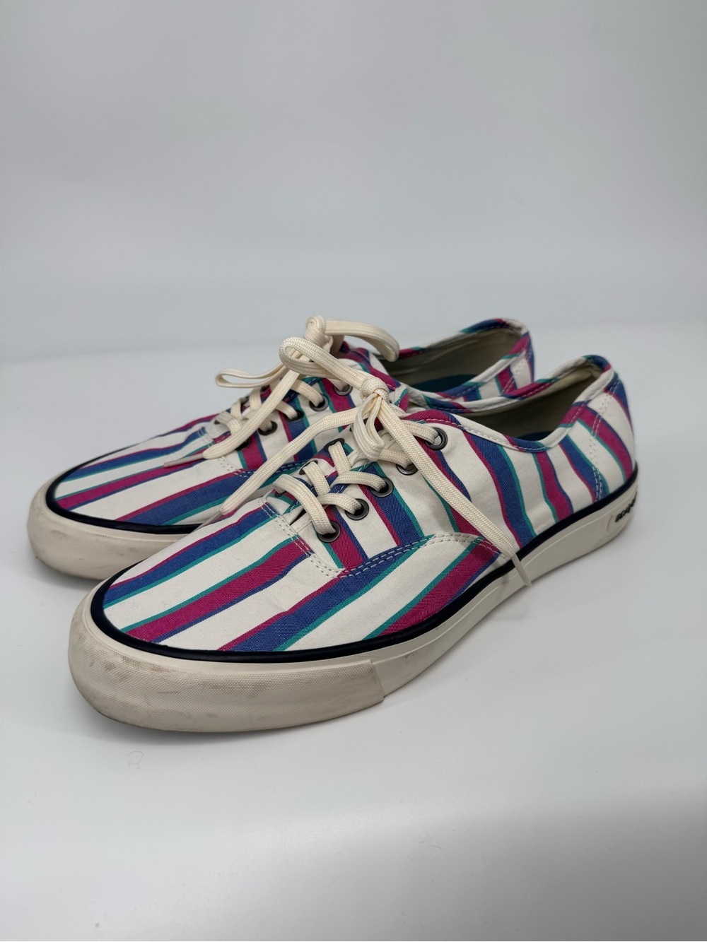 SeaVees Men's Legend Sneakers Pinpoint Cotton Canvas Retro Skater Boy Size 10